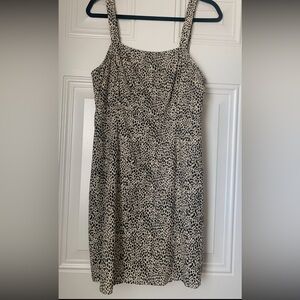 American Eagle Outfitters Black and Cream Cotton/Linen Sundress Size L